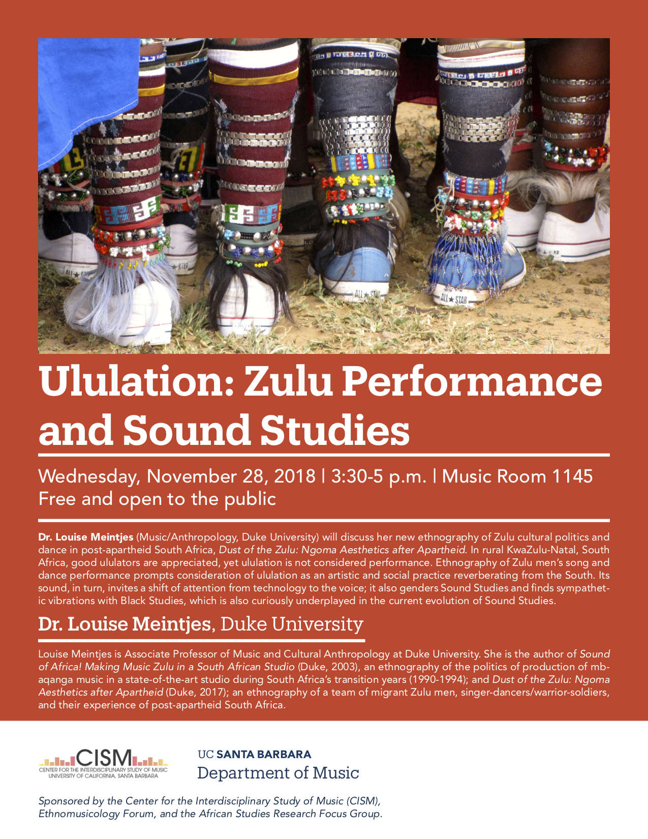 poster of louise meintjes talk 
